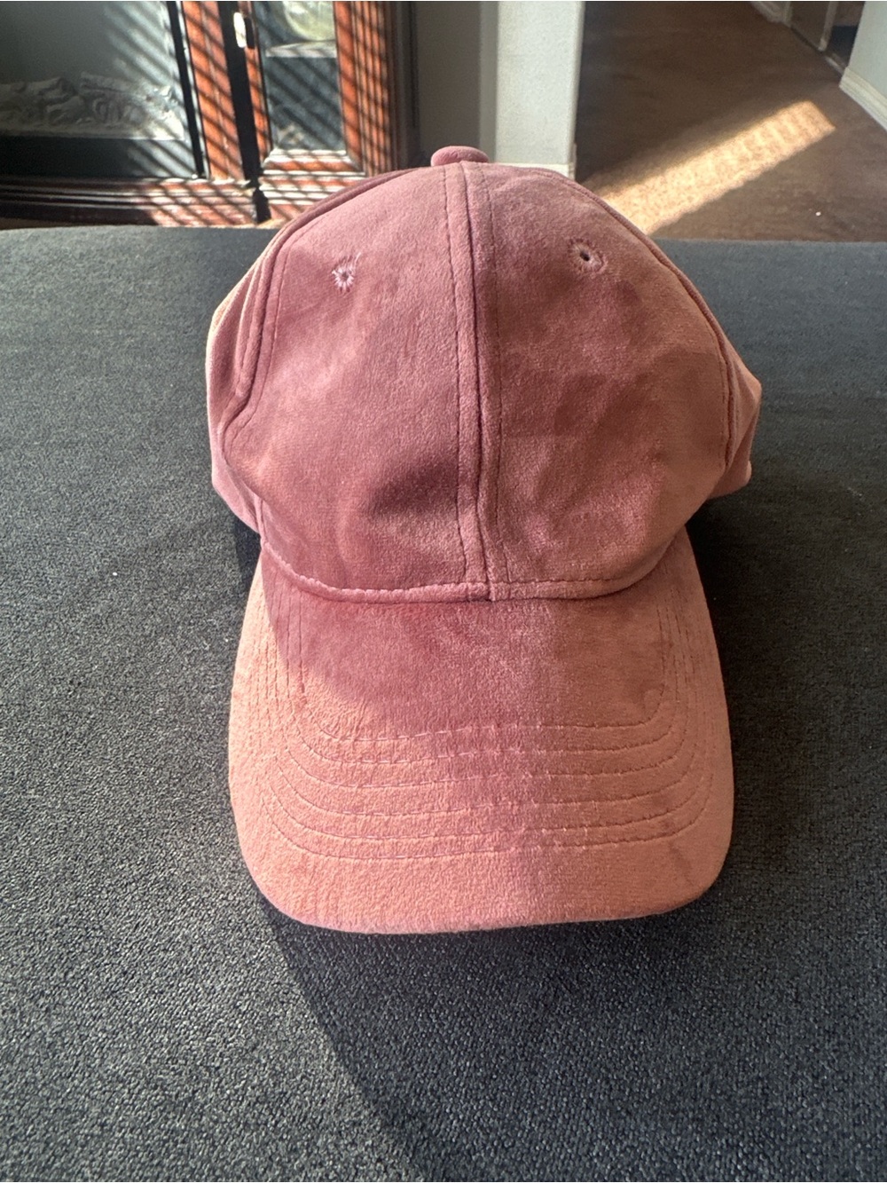 David and Young Mauve Suede Baseball Cap